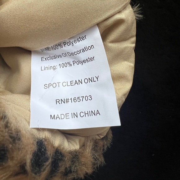 NWOT NEW Leopard Faux Fur Christmas Stocking 17" - Picture 9 of 9